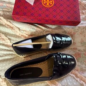 Tory Burch Black Espadrille Slip-Ons